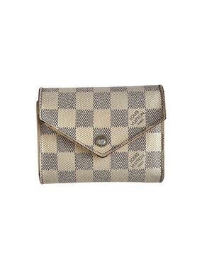 Louis Vuitton Victorine Compact Wallet Damier Azur Rose Ballerine